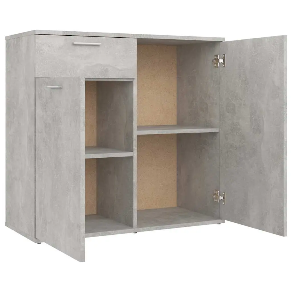 Grey Sideboard Storage Cabinet 80x36x75cm with 2 Doors