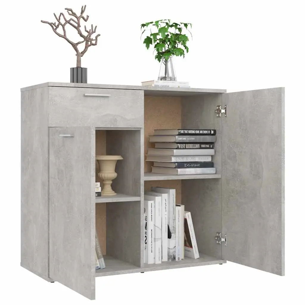 Grey Sideboard Storage Cabinet 80x36x75cm with 2 Doors