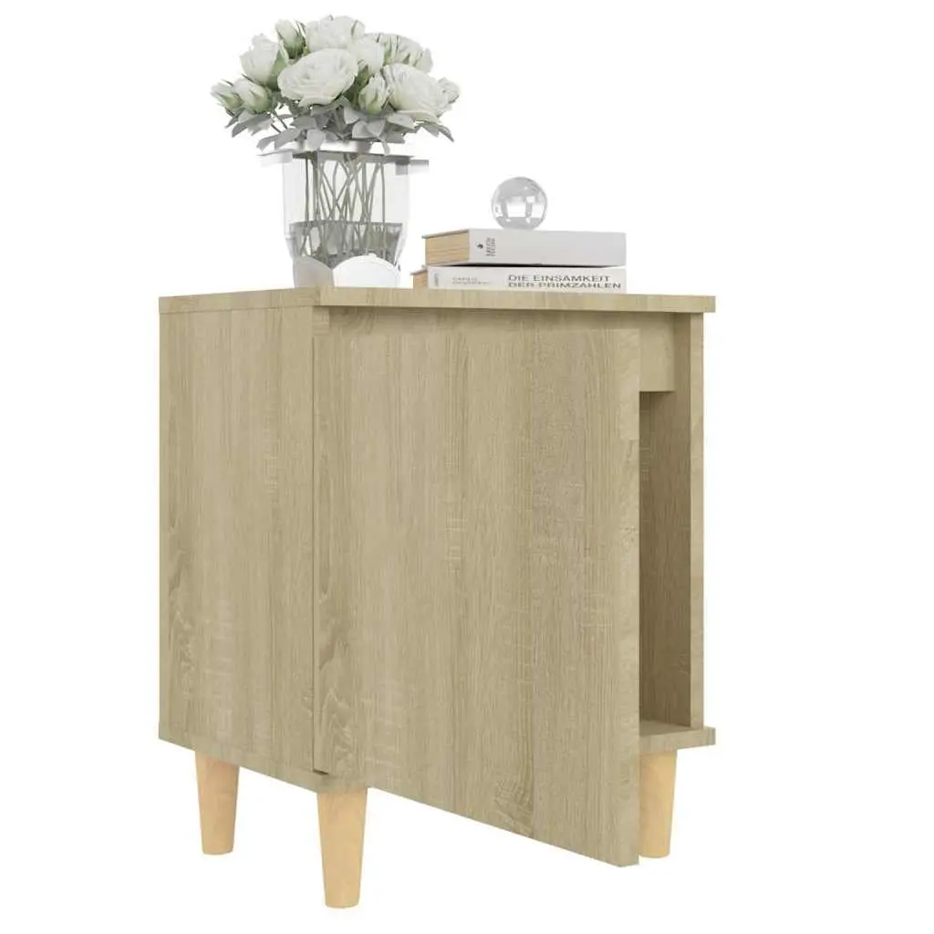 Bedside Table Sonoma Oak 40x30x50cm Wooden Legs Storage Cabinet 2 Piece