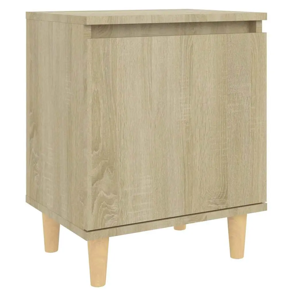 Bedside Table Sonoma Oak 40x30x50cm Wooden Legs Storage Cabinet 2 Piece