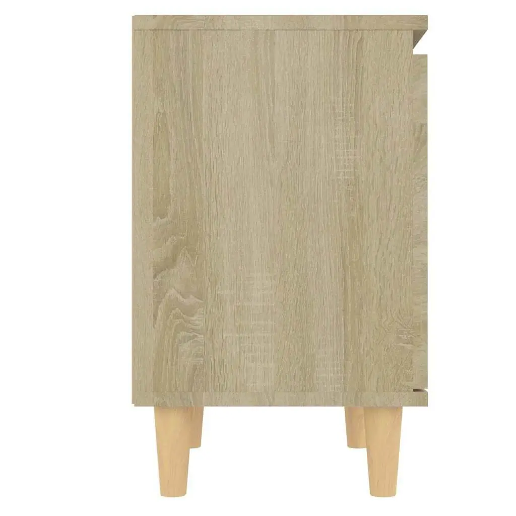 Bedside Table Sonoma Oak 40x30x50cm Wooden Legs Storage Cabinet 2 Piece