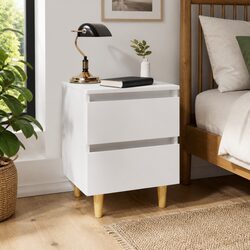 Charming White Bedside Table with Drawers