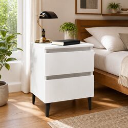 Charming White Bedside Tables with Storage Drawers