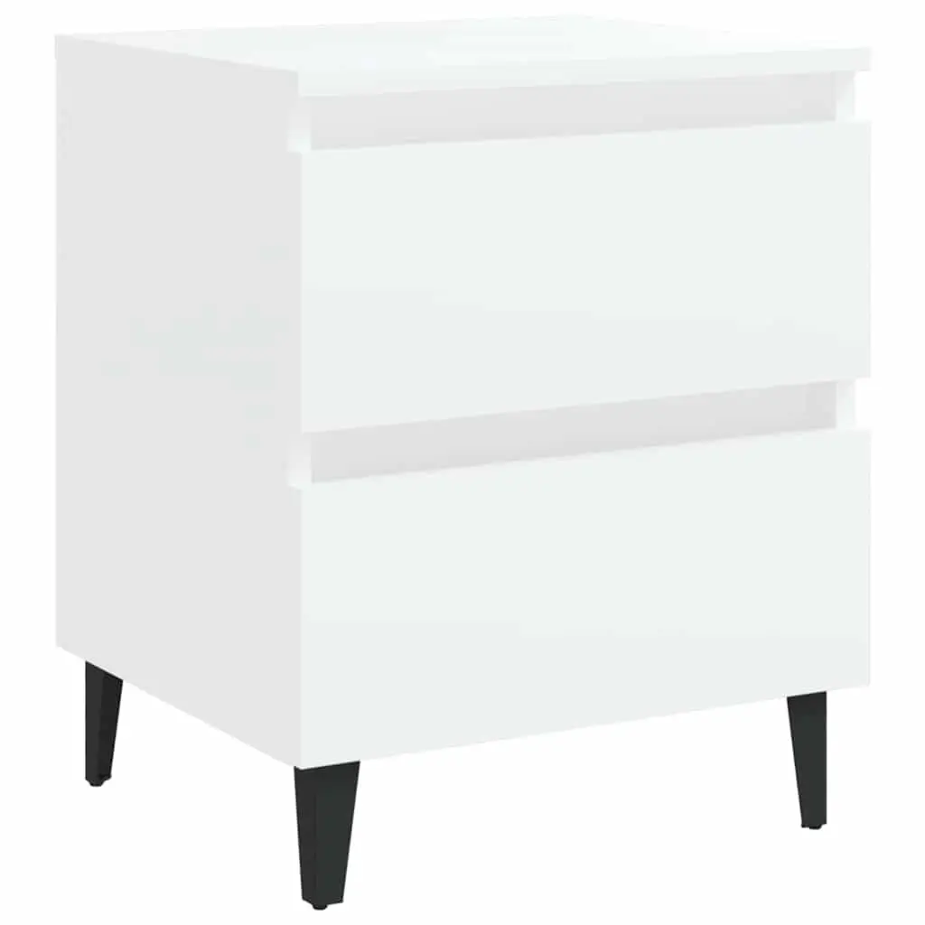 Bedside Tables Set of 2 White Bed Cabinets Nightstands with Drawers Storage