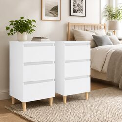 Chic White Bedside Tables with Storage 40x35x69cm