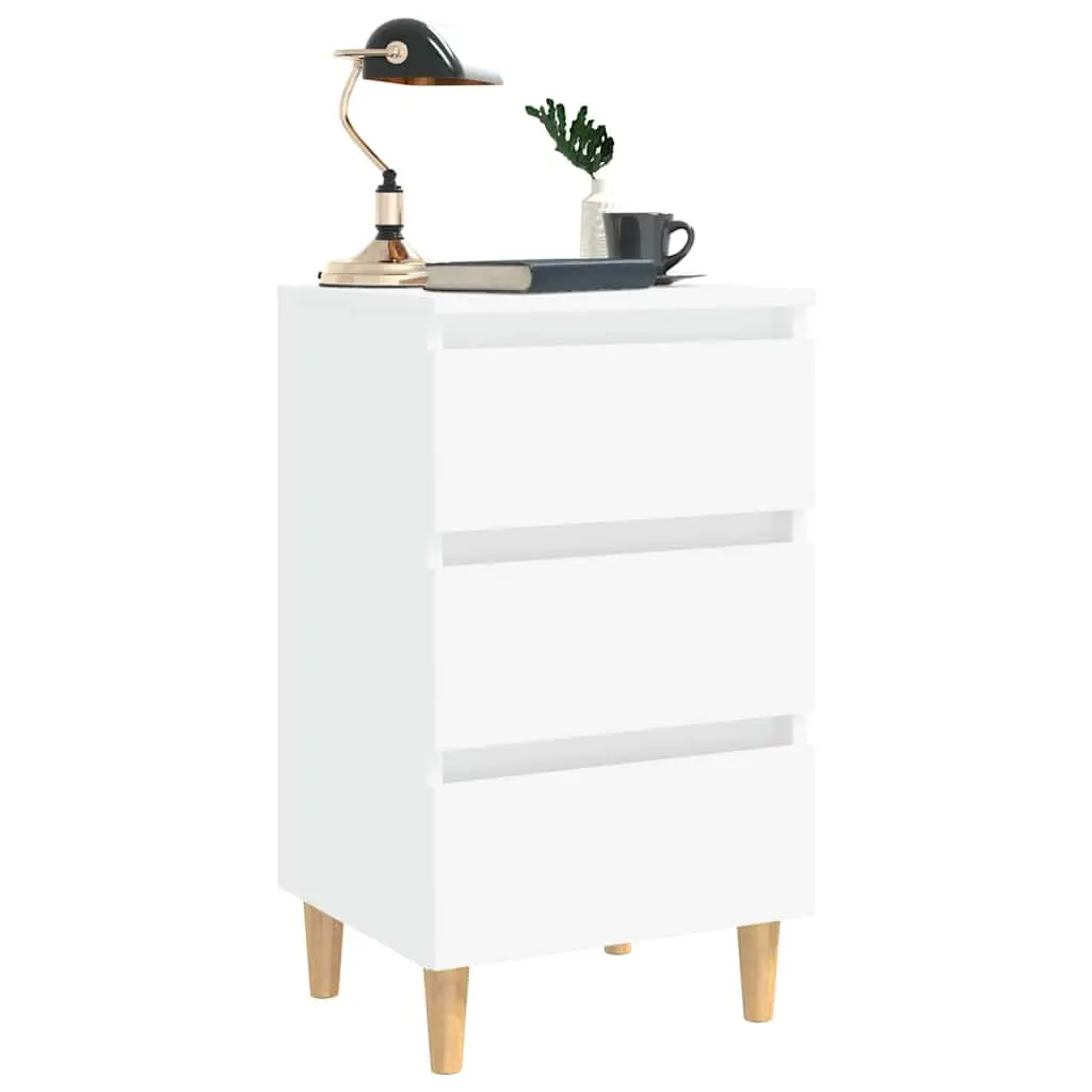 White Bedside Tables with Storage 40x35x69cm