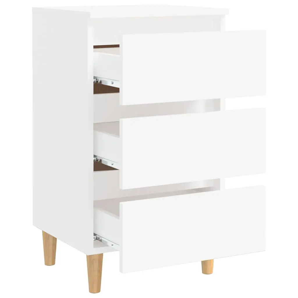 White Bedside Tables with Storage 40x35x69cm