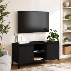Inviting Black Industrial TV Cabinet for Living Rooms