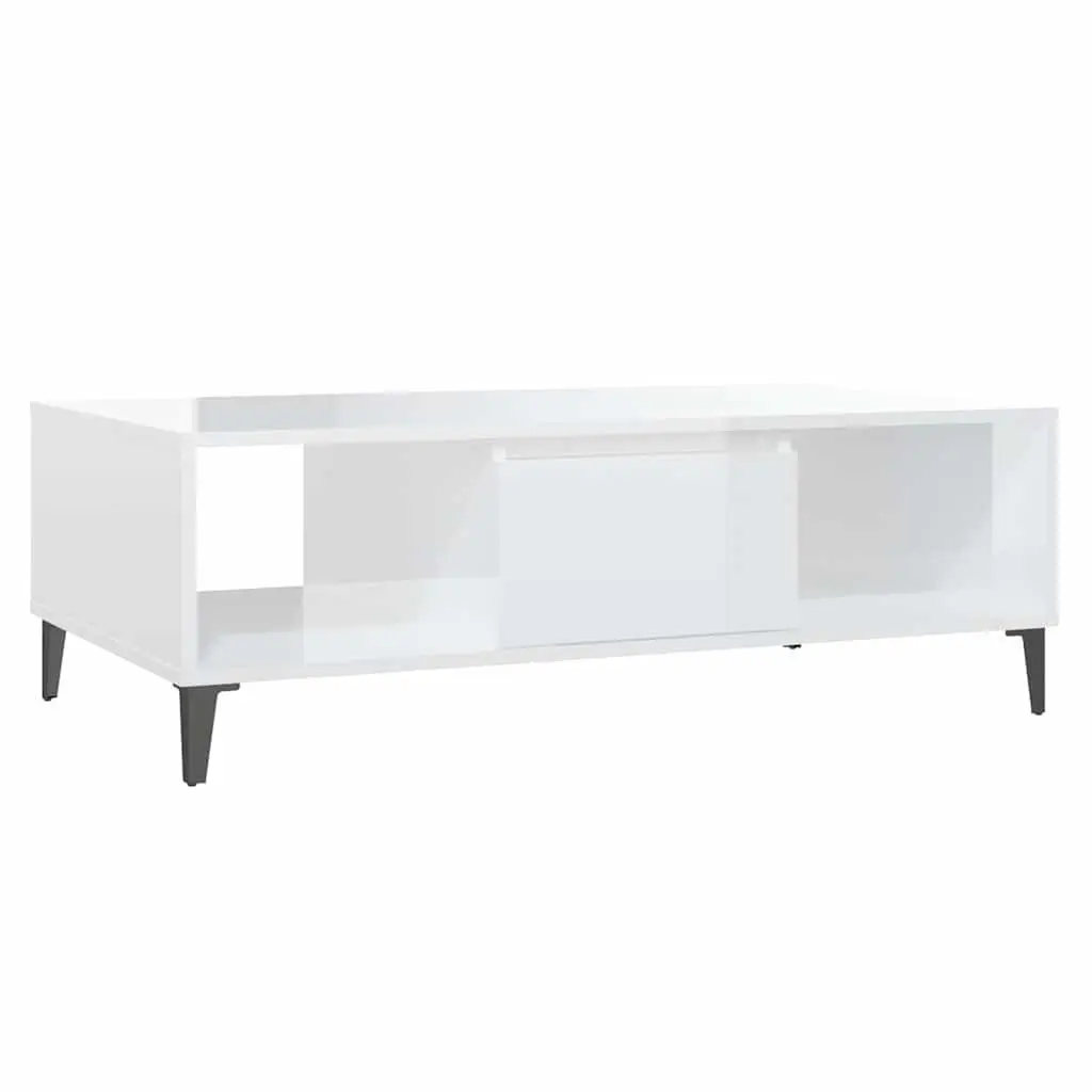 White High Gloss Coffee Table with Storage