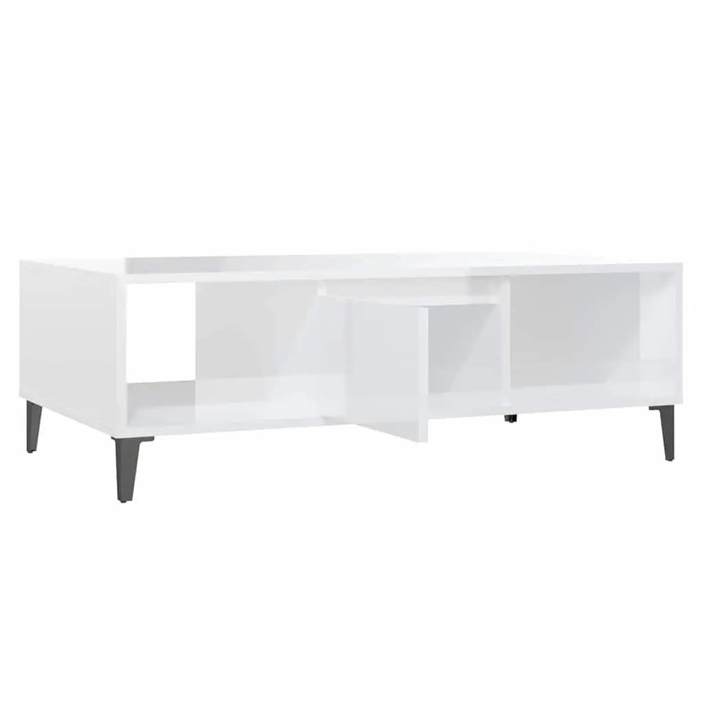 White High Gloss Coffee Table with Storage
