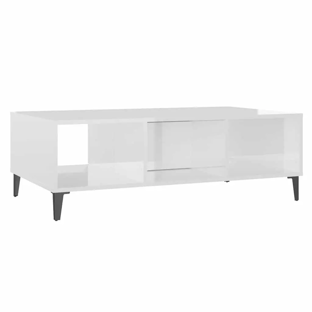 White High Gloss Coffee Table with Storage