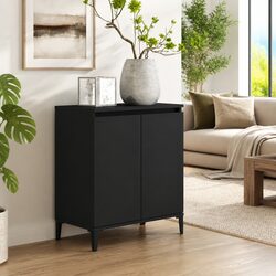 Industrial-Style Black Sideboard Cabinet for Storage