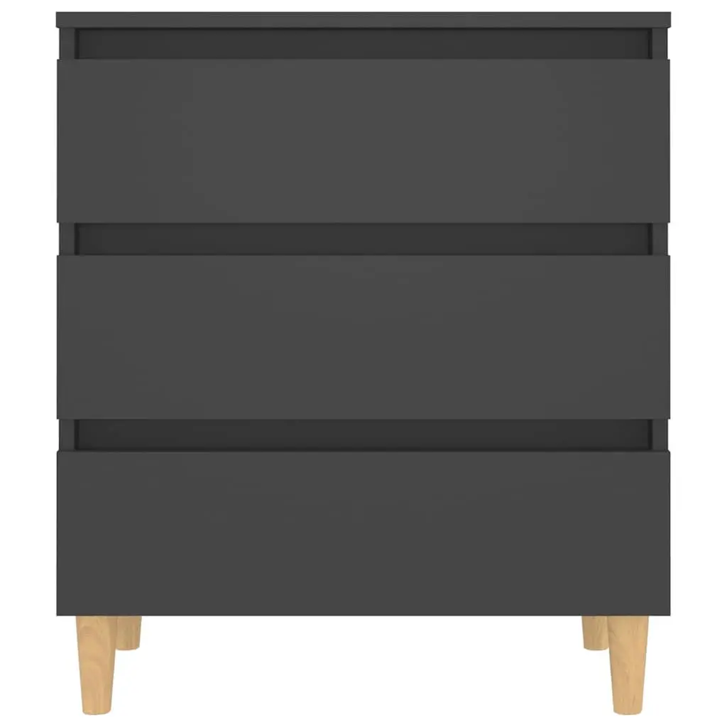 Sideboard Grey Scandinavian Style 3 Drawer Storage Cabinet Engineered Wood