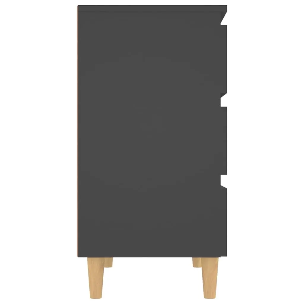 Sideboard Grey Scandinavian Style 3 Drawer Storage Cabinet Engineered Wood