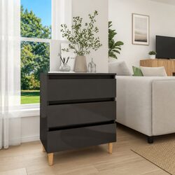 Scandinavian-Style Grey Sideboard Cabinet with 3 Drawers