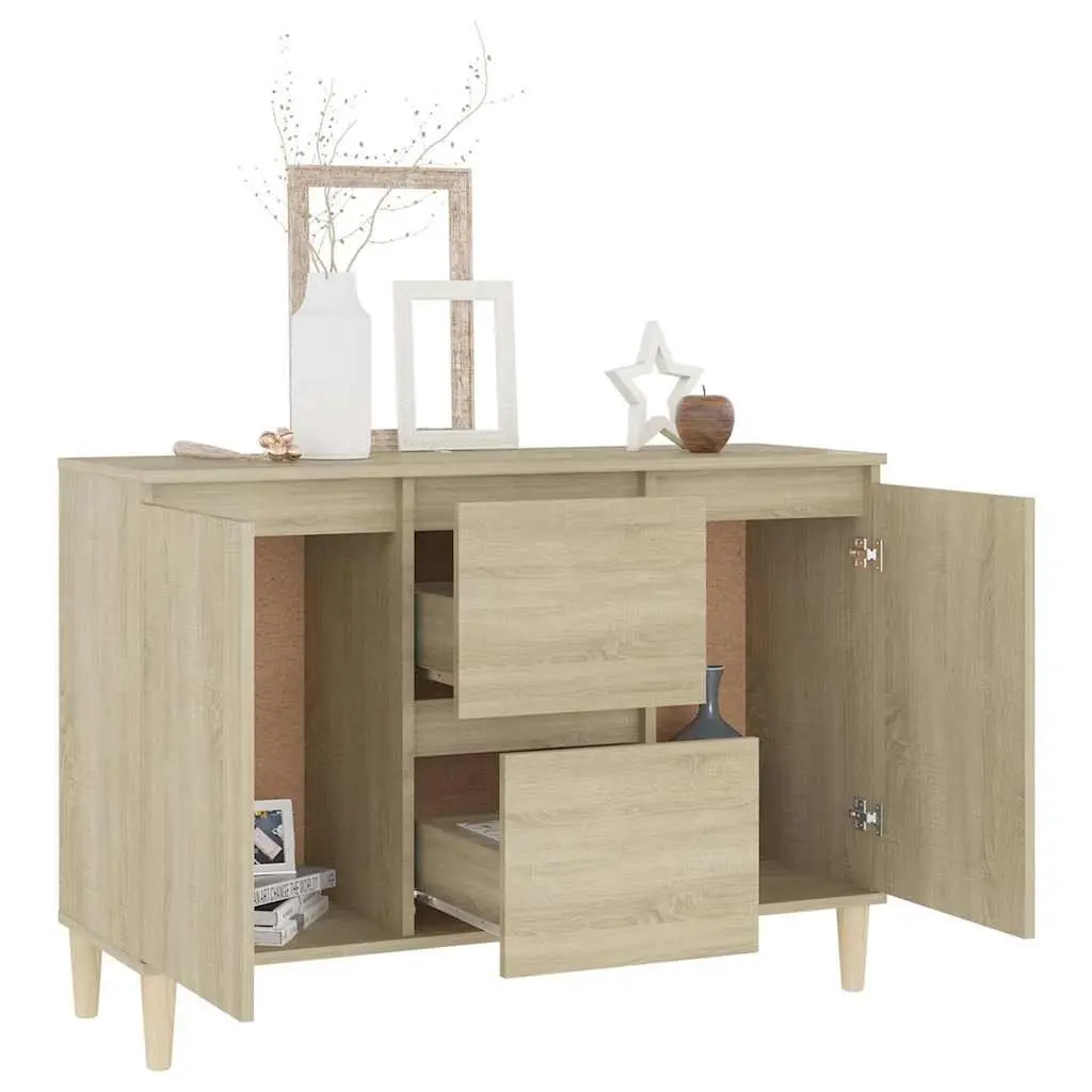 Brown Sideboard Cabinet with 2 Drawers and 2 Doors