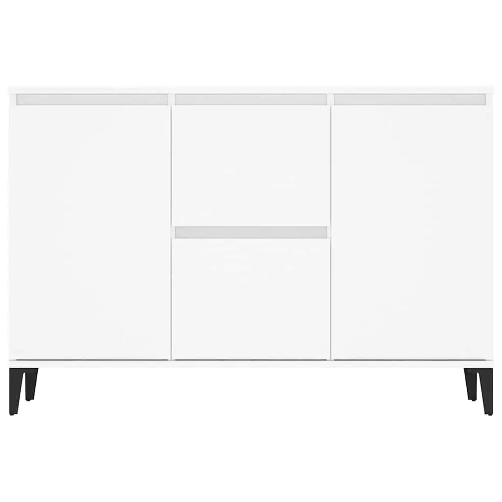 Sideboard Cabinet White Industrial 102x35x70cm Engineered Wood with Metal Legs