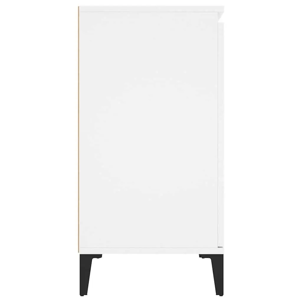 Sideboard Cabinet White Industrial 102x35x70cm Engineered Wood with Metal Legs