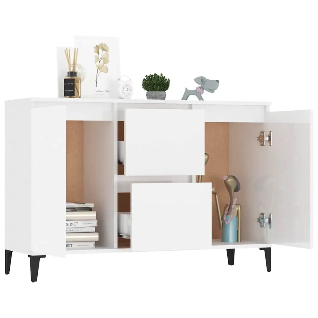 High Gloss White Sideboard with Storage
