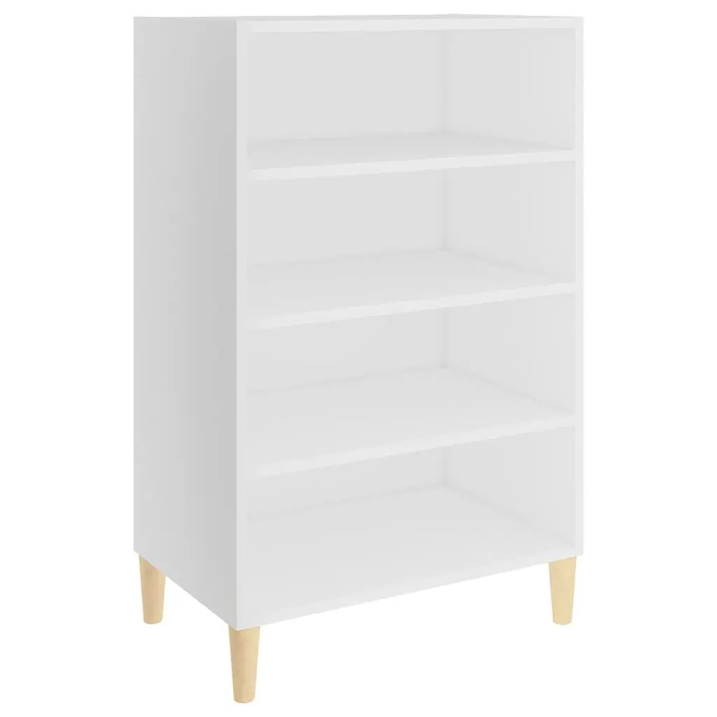 Sideboard White Engineered Wood Storage Cabinet 4 Shelves Living Room Furniture