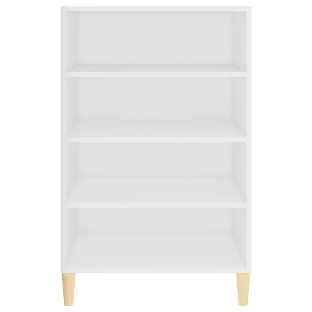 Sideboard White Engineered Wood Storage Cabinet 4 Shelves Living Room Furniture