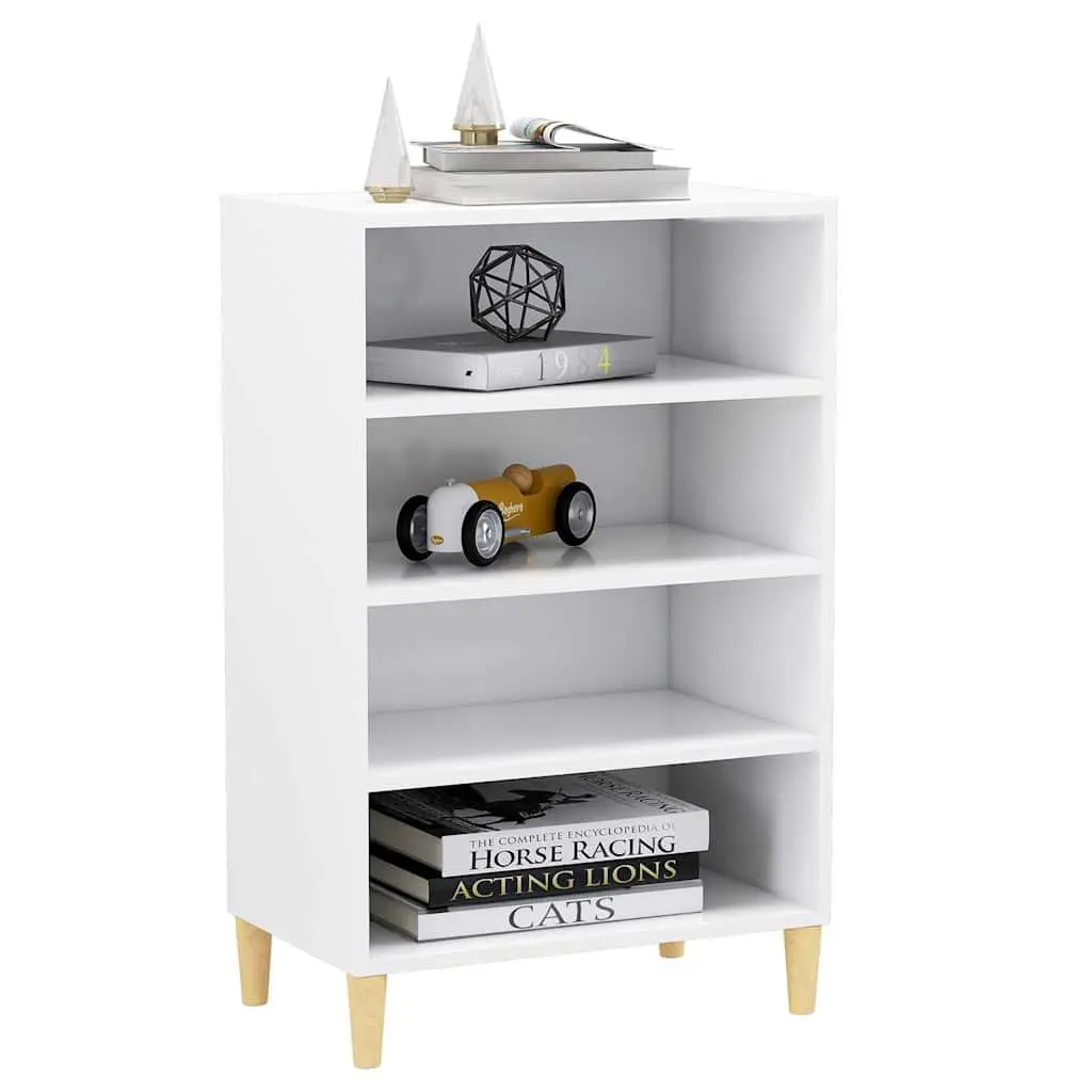 Sideboard White Engineered Wood Storage Cabinet 4 Shelves Living Room Furniture