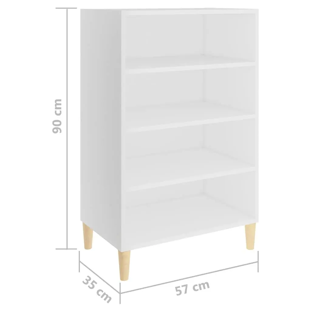 Sideboard White Engineered Wood Storage Cabinet 4 Shelves Living Room Furniture