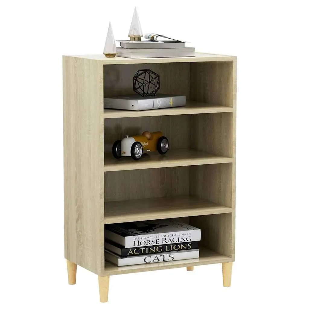 Sideboard Storage Cabinet Brown Engineered Wood 4 Shelves Living Room Furniture