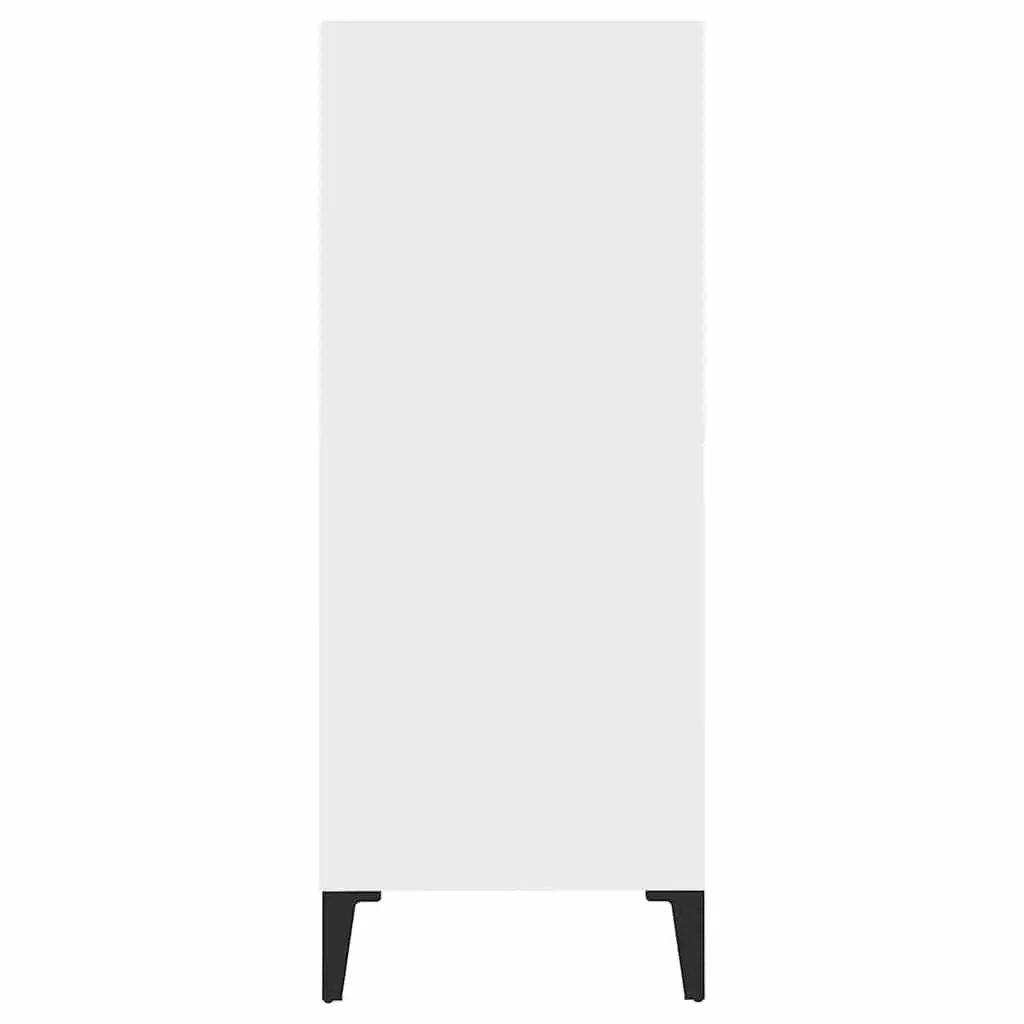 White Sideboard Storage Cabinet 4 Shelf Engineered Wood