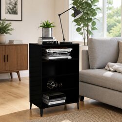 Elegant Black Sideboard Cabinet with 4 Shelves