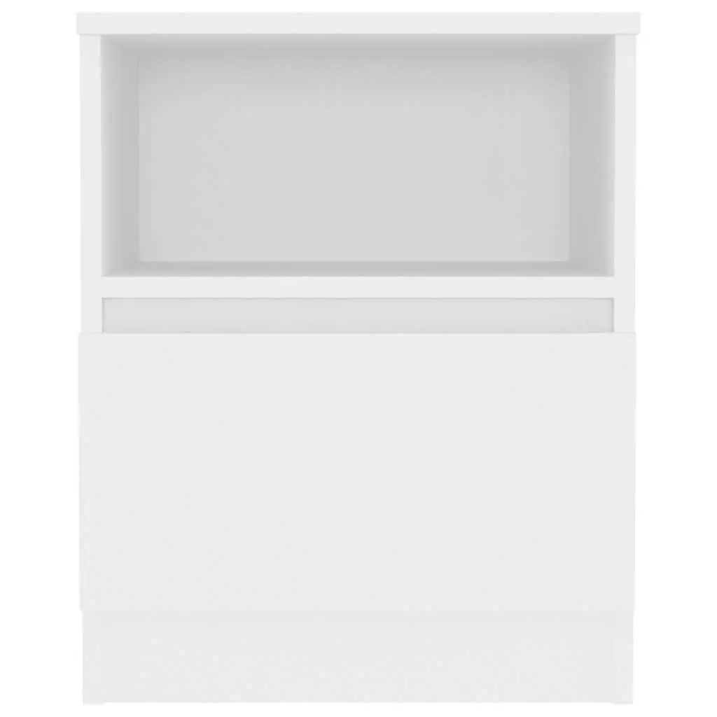 Bedside Table White 40x40x50cm Engineered Wood Nightstand Cabinet Drawer Shelf Storage Organizer