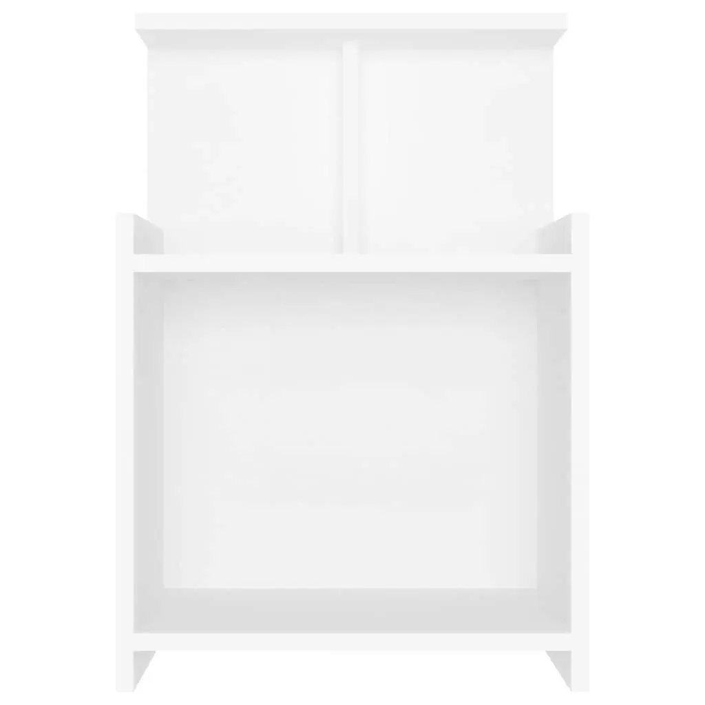 Bedside Tables White 2 Piece Nightstands 3 Open Shelves Engineered Wood