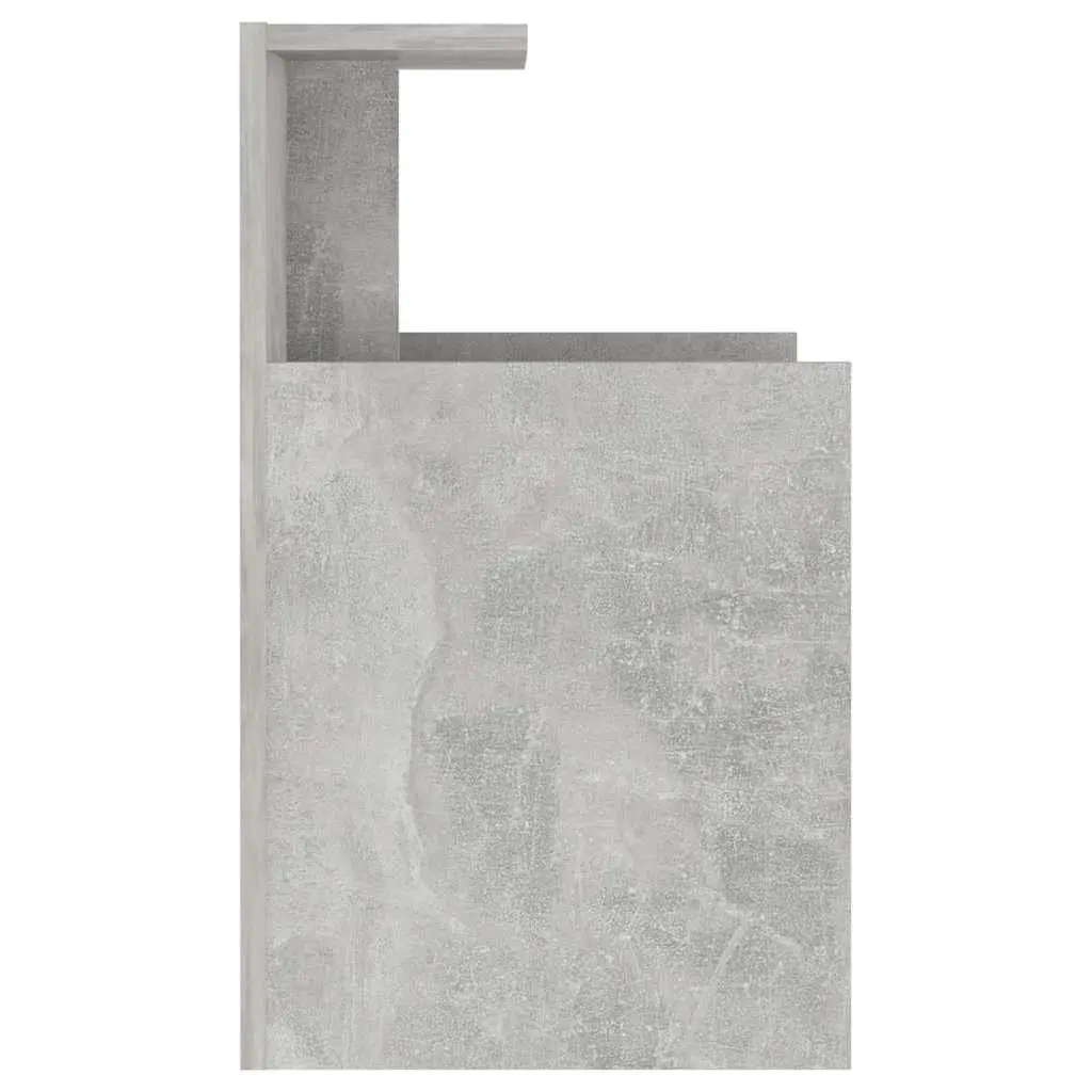 Bedside Table Grey 40x35x60cm Engineered Wood Open Shelves Storage Cabinet Nightstand