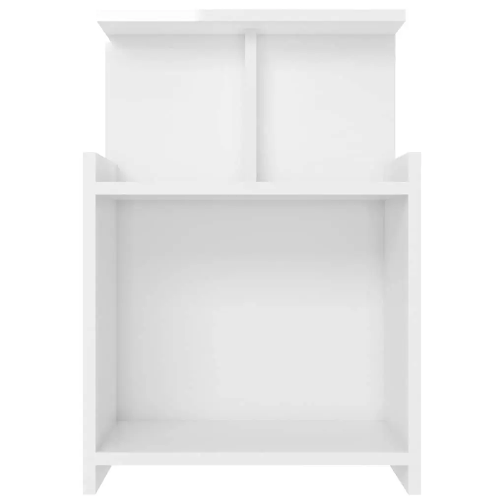 Bedside Tables High Gloss White 40x35x60cm Engineered Wood 2 Piece Nightstands