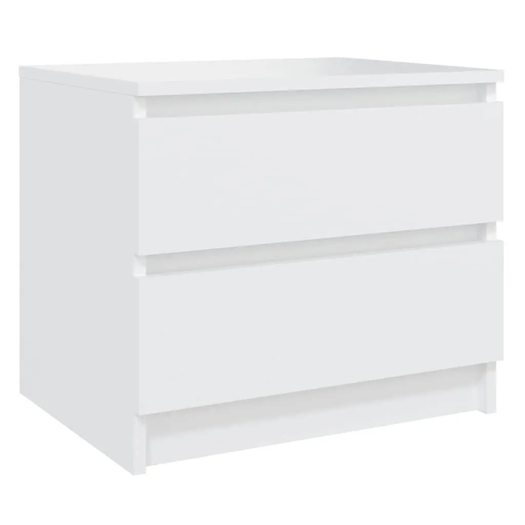 Bedside Tables White 50x39x43.5 cm Engineered Wood 2 Piece