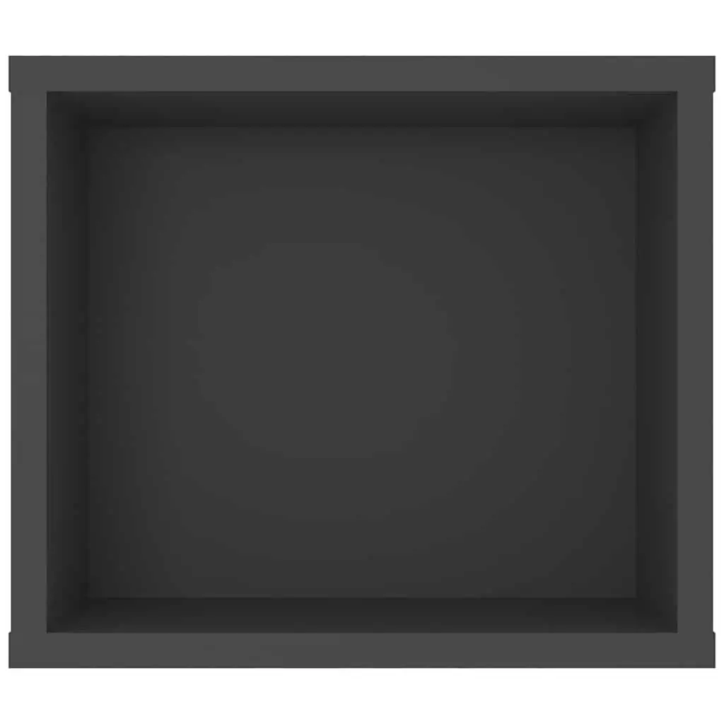 Hanging TV Cabinet Wall-Mounted Grey Engineered Wood 100 x 30 x 26.5 cm Storage Unit Open Compartments