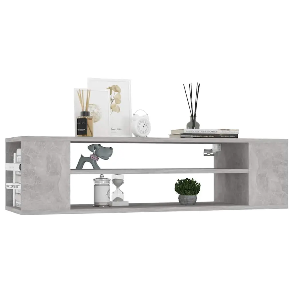 Hanging TV Cabinet Grey Wall-Mounted 100 x 30 x 26.5 cm Engineered Wood