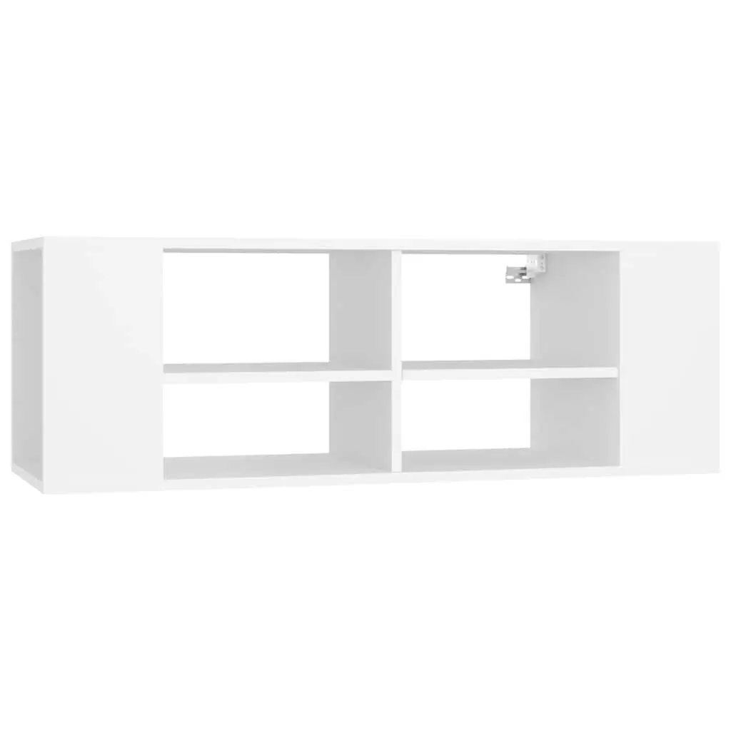 Wall-Mounted TV Cabinet White Adjustable Shelves Engineered Wood 102 x 35 x 35 cm