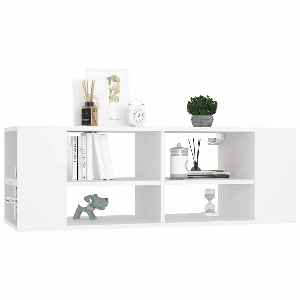 Wall-Mounted TV Cabinet White Adjustable Shelves Engineered Wood 102 x 35 x 35 cm