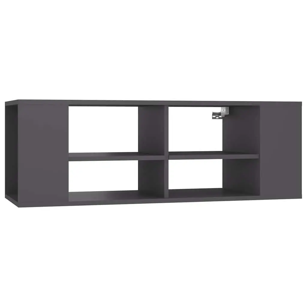 Wall-Mounted TV Cabinet Grey Engineered Wood Storage Unit 102 x 35 x 35 cm