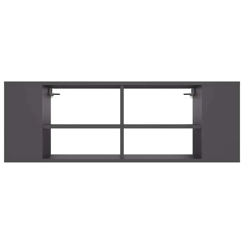Wall-Mounted TV Cabinet Grey Engineered Wood Storage Unit 102 x 35 x 35 cm