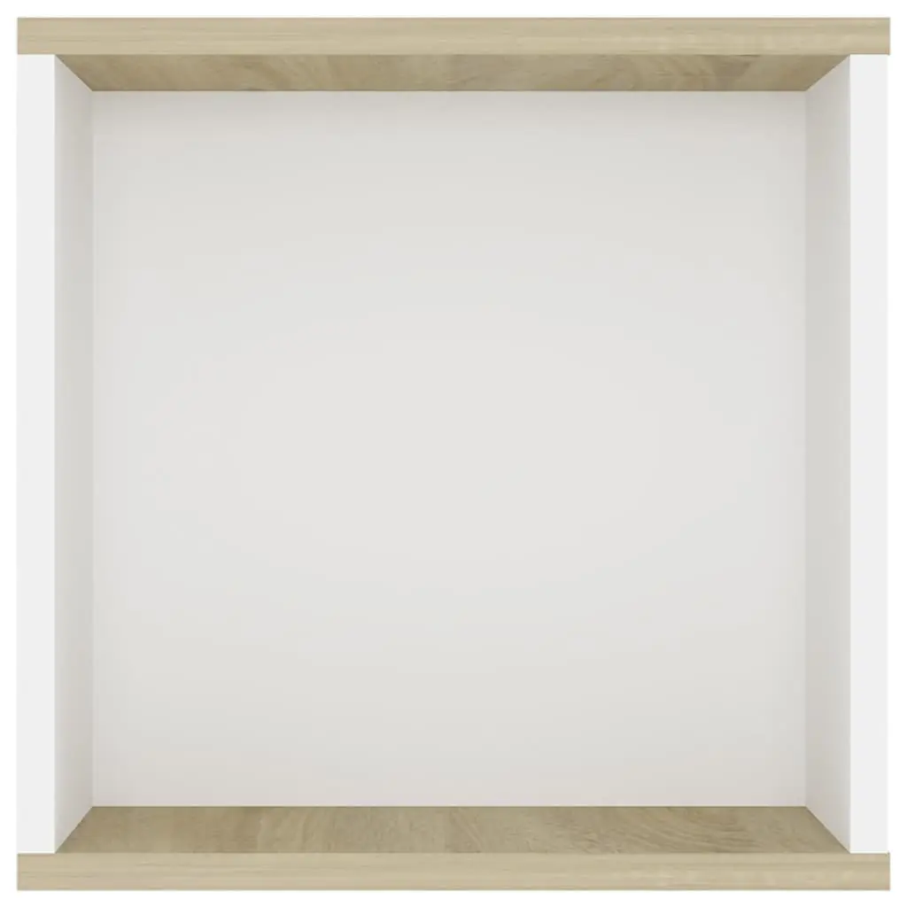 Wall-Mounted TV Cabinet White Sonoma Oak Adjustable Shelves Engineered Wood 102cm x 35cm x 35cm