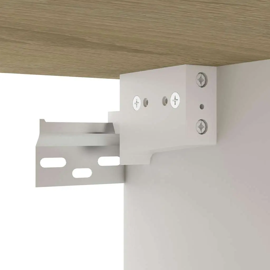 Wall-Mounted TV Cabinet White Sonoma Oak Adjustable Shelves Engineered Wood 102cm x 35cm x 35cm