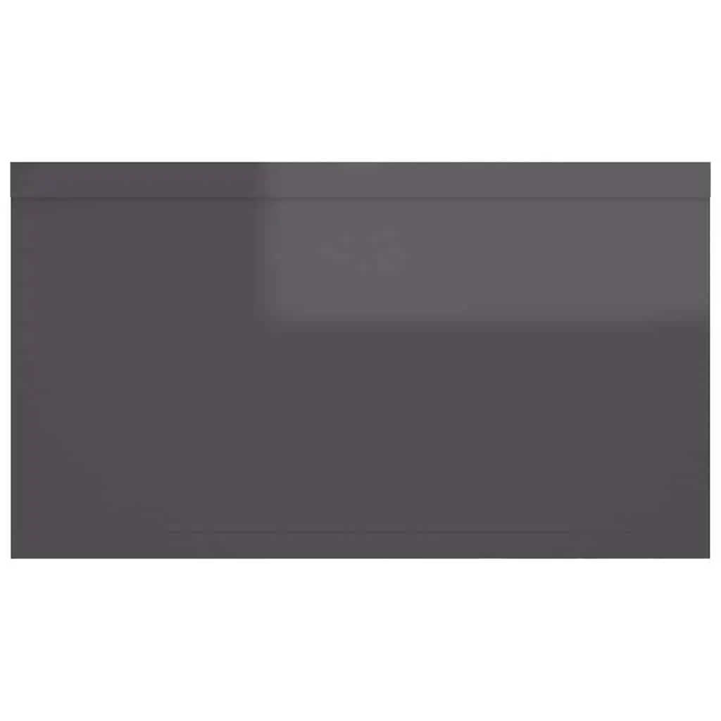 Wall Shelf Grey High Gloss 3 Compartments Engineered Wood