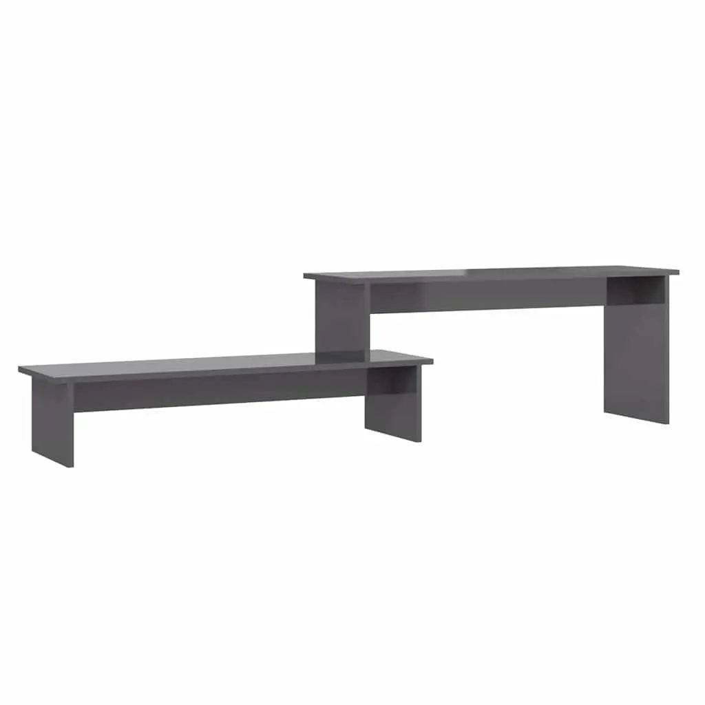 Engineered Wood Storage Unit Grey Industrial Style TV Cabinet with Adjustable Shelves 180x30x43cm