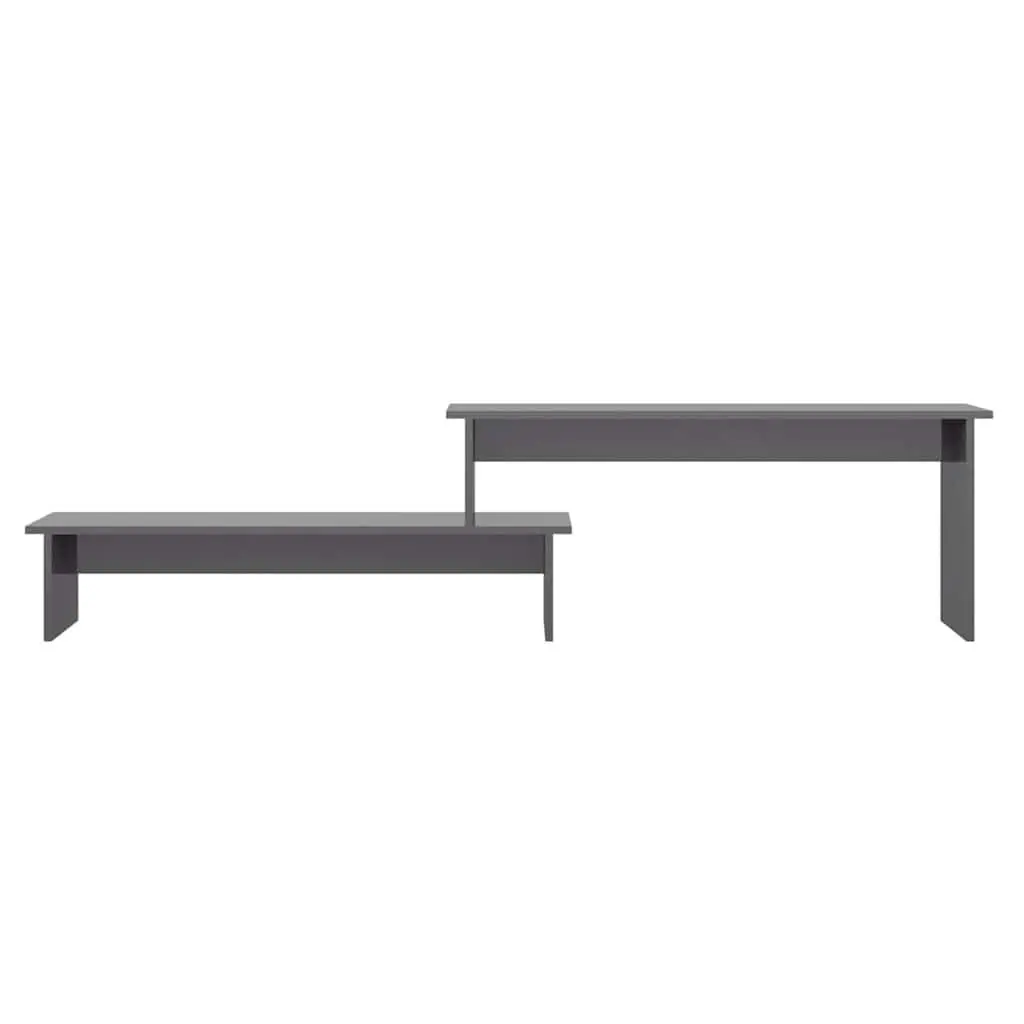 Engineered Wood Storage Unit Grey Industrial Style TV Cabinet with Adjustable Shelves 180x30x43cm