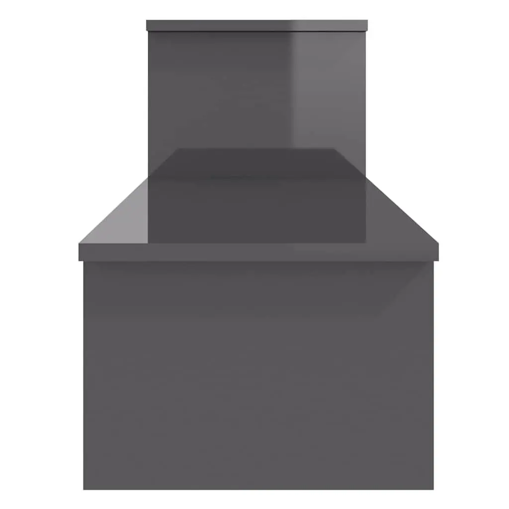 Engineered Wood Storage Unit Grey Industrial Style TV Cabinet with Adjustable Shelves 180x30x43cm