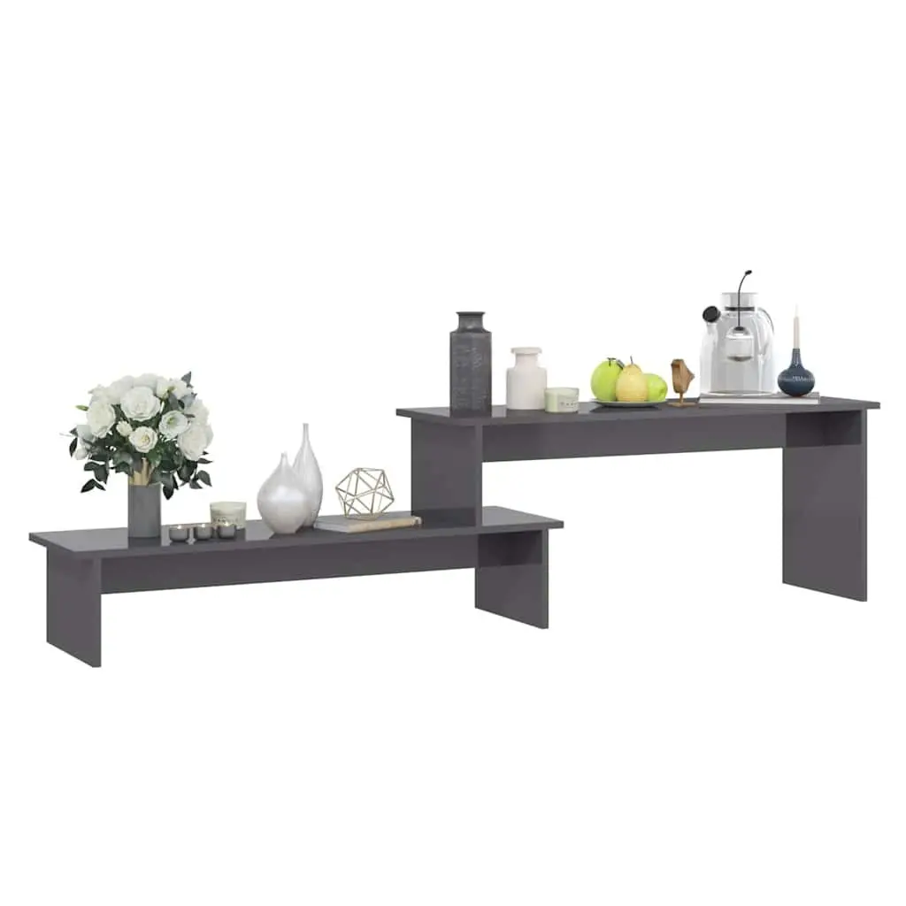 Engineered Wood Storage Unit Grey Industrial Style TV Cabinet with Adjustable Shelves 180x30x43cm