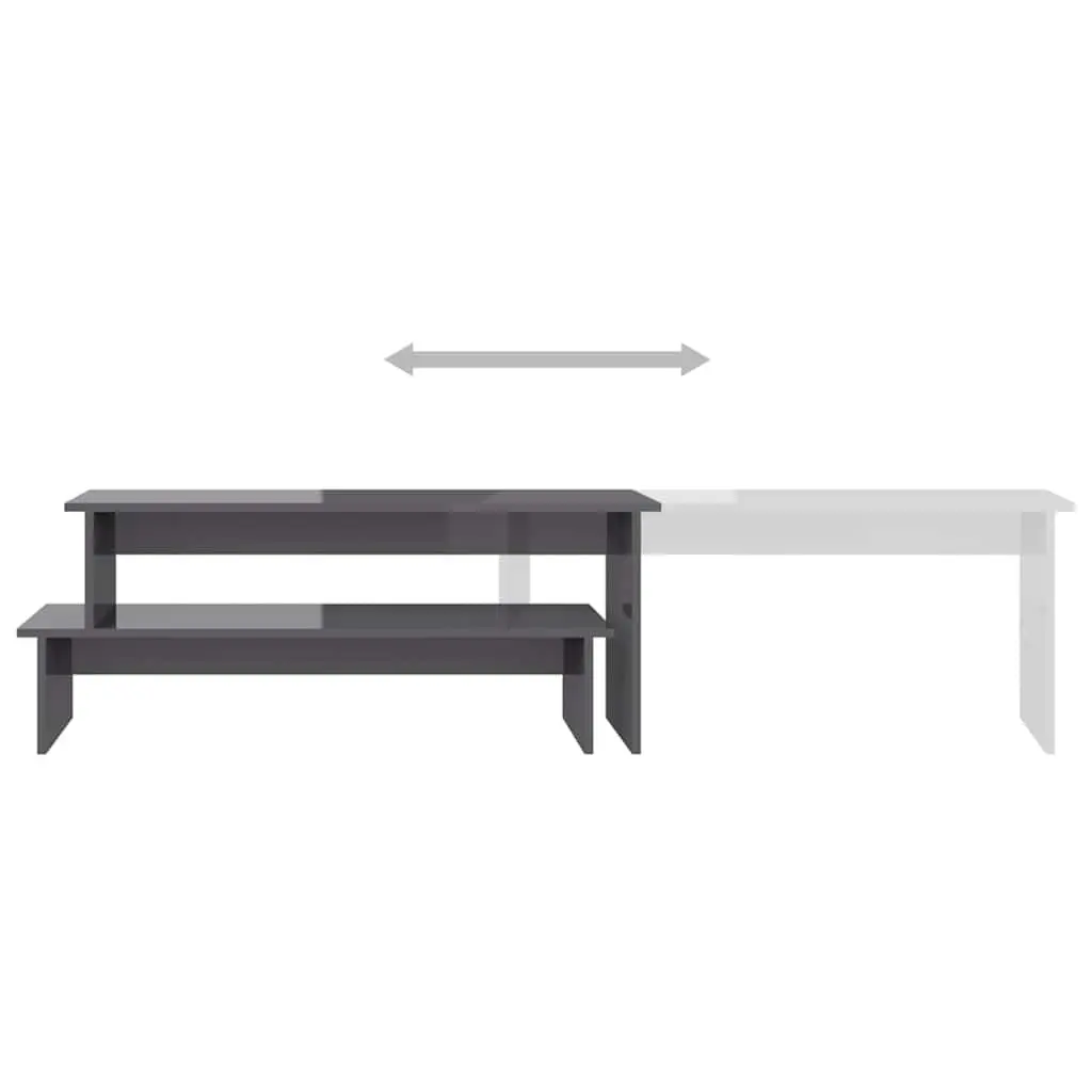 Engineered Wood Storage Unit Grey Industrial Style TV Cabinet with Adjustable Shelves 180x30x43cm