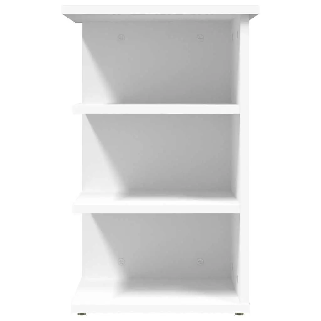 White Side Cabinet 3 Shelf Storage Buffet Sideboard Engineered Wood Furniture